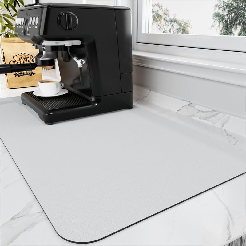 HotLive Coffee Mat  Bar Mat for Countertops  Accessories Fit Under Maker or Espresso Machine  Absorbent Hide Stain Rubber Backed Dish Drying Mat for Kitchen Counter