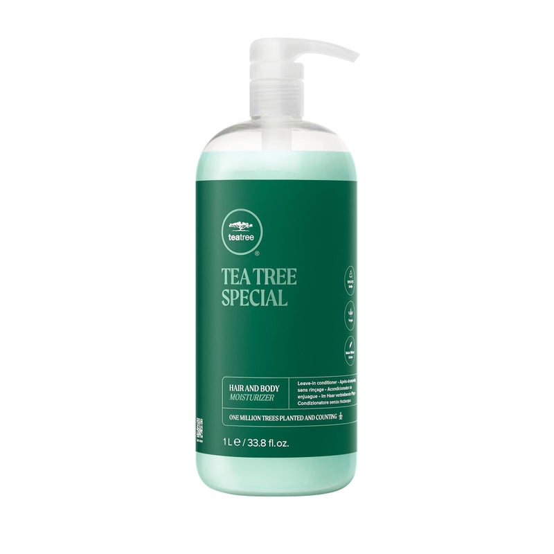 Tea Tree Hair and Body Moisturizer Leave-In Conditioner, Body Lotion, After-Shave Cream, For All Hair + Skin Types, 33.8 fl. oz. - Image 1