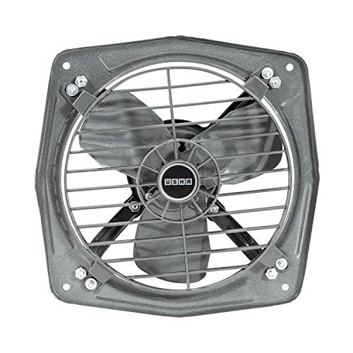 Usha Aeroclean 300 mm (12‑Inch) Exhaust Fan | Goodbye Oil & Dust Lacquer Coating | 100% Copper Motor | Scratch‑&‑Stain‑Resistant | Aerodynamically Balanced Blades | 2‑Year Warranty| Metallic Grey - Image 1