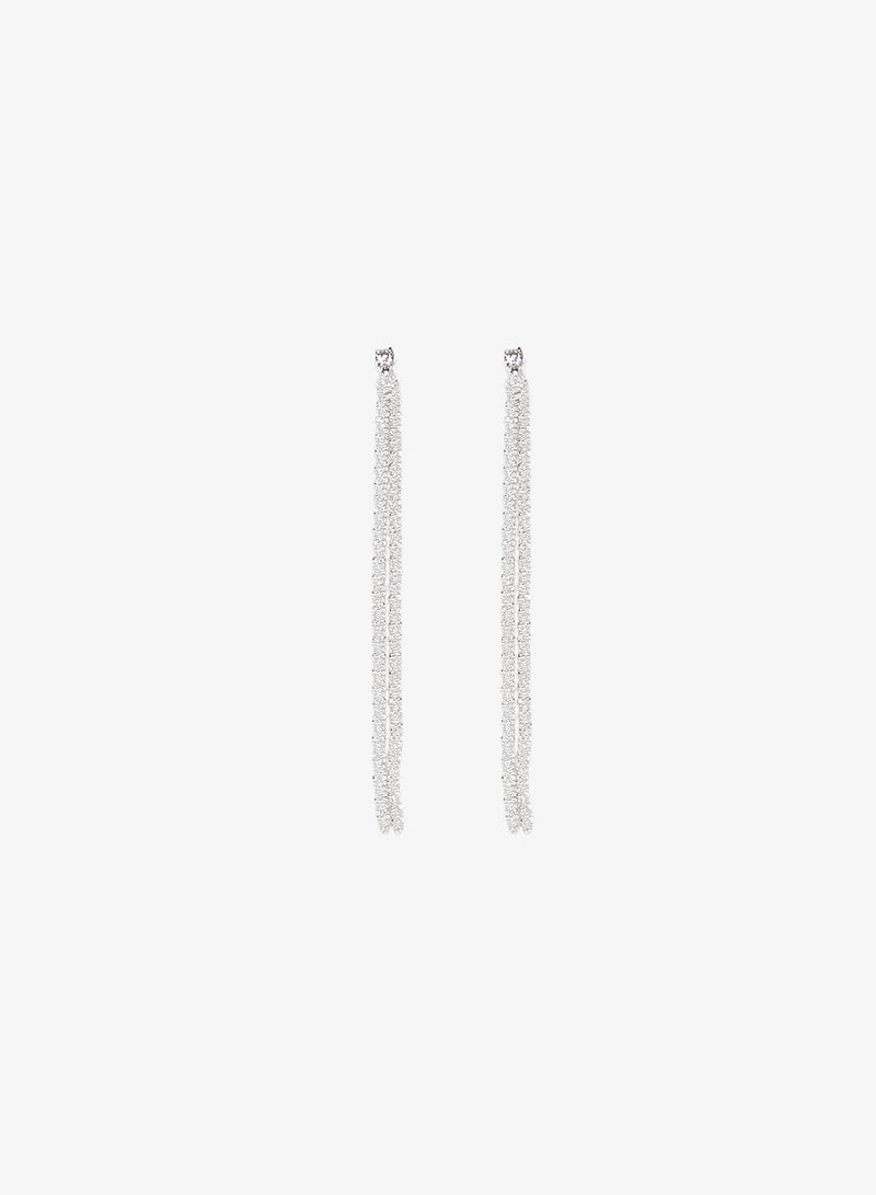ELLA Silver Diamonte Jewelry Set With Earrings Necklace - Image 5