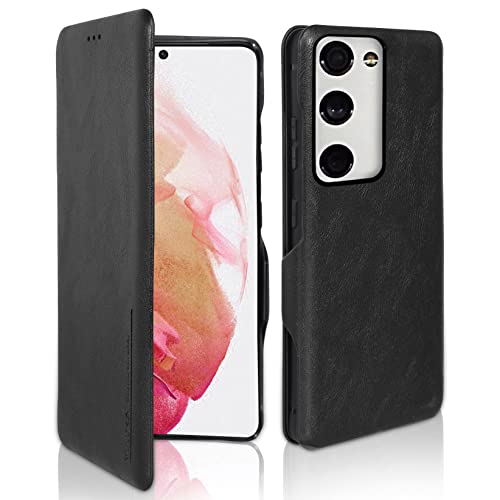 PULOKA for Samsung Galaxy S20 FE - Sleek Flip Case - Premium Vegan Leather Phone Cover with Card Slot - Slim, Durable, Privacy Protection - Kickstand Function - Elegant Flip Wallet Cases - Black - Image 1