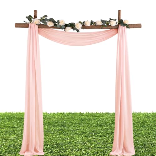 MLMW Pink Chiffon Fabric by The Yard 10 Yards 60" Wide Wedding Arch Draping Fabric Sheer Material for Party Backdrop Arch Ceiling Decor - Image 4