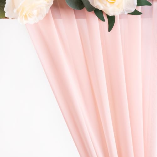 MLMW Pink Chiffon Fabric by The Yard 10 Yards 60" Wide Wedding Arch Draping Fabric Sheer Material for Party Backdrop Arch Ceiling Decor - Image 3
