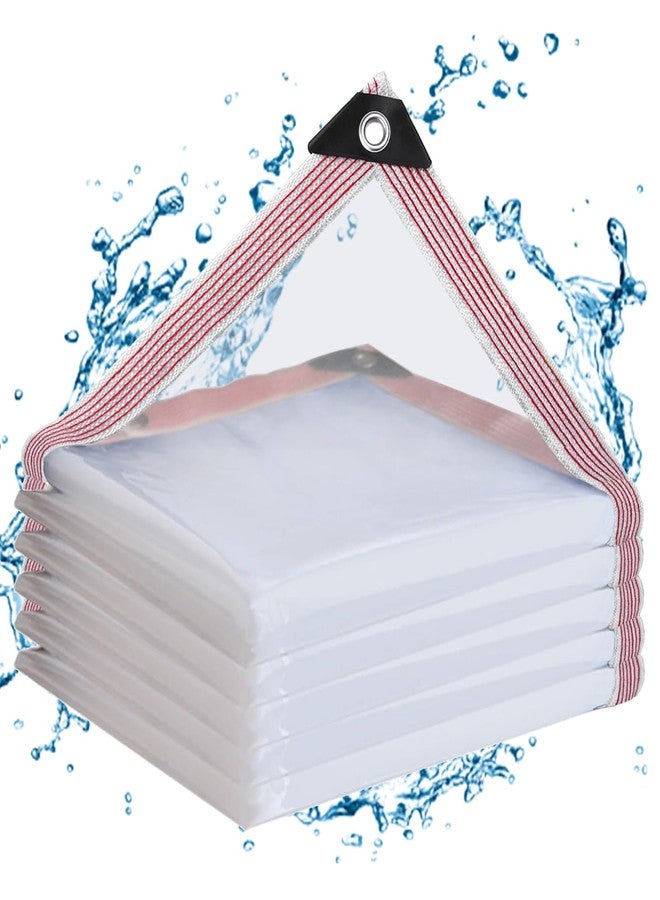 Welacymet Clear Tarps Heavy Duty Waterproof 4x6,Clear Plastic Tarp with Grommets,Transparent PVC Vinyl Tarpaulin for Outdoor,Plant,Garden,Chicken Coop,Patio,Cat Litter - Image 1