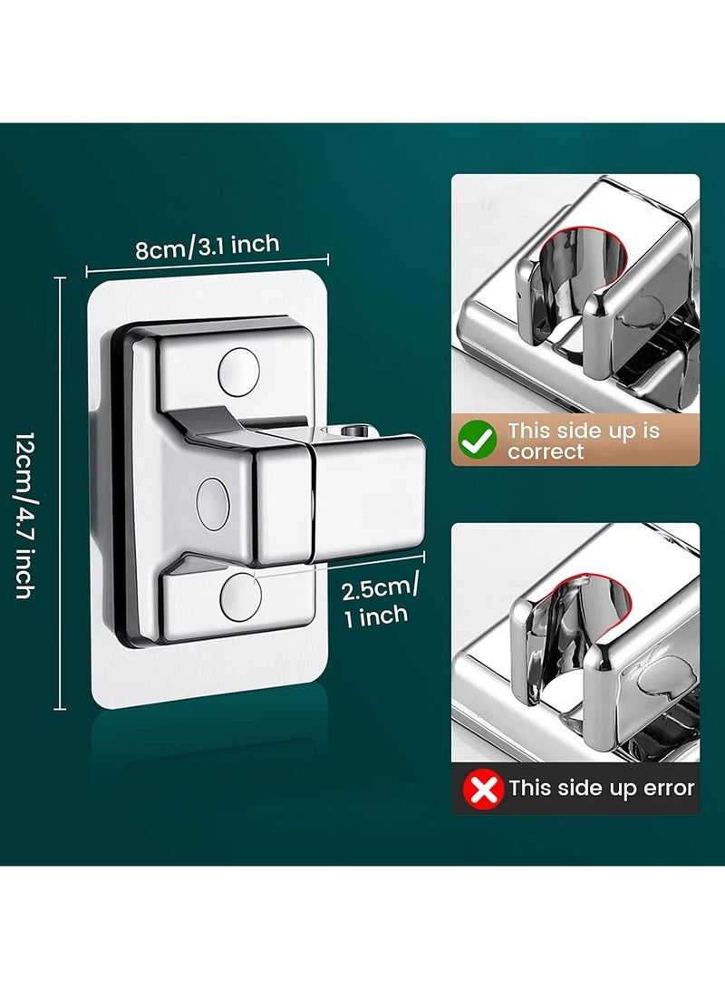 كابتن تيك حاملات رأس الدش، رأس دش عالمي، دعامة رأس دش بلاستيكية محمولة باليد، دعامة تثبيت على الحائط قابلة للتعديل للحمام مع عصا لاصقة - Image 2