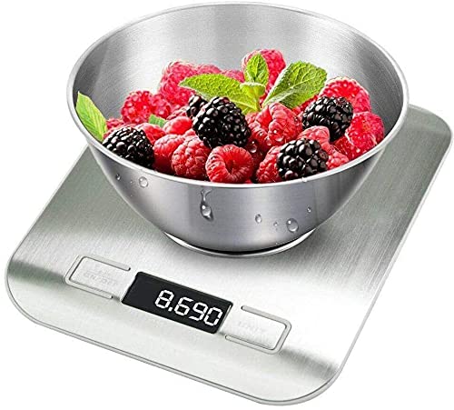 Orrda Digital Kitchen Scale Stainless Steel Food Liquid Weighing Scale Digital Weight Machine for Food Baking Cooking LCD Screen Counter Top Weight Machine Upto 5 kg - Image 3