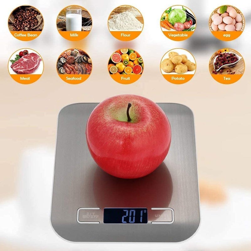 Orrda Digital Kitchen Scale Stainless Steel Food Liquid Weighing Scale Digital Weight Machine for Food Baking Cooking LCD Screen Counter Top Weight Machine Upto 5 kg - Image 4