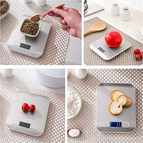 Orrda Digital Kitchen Scale Stainless Steel Food Liquid Weighing Scale Digital Weight Machine for Food Baking Cooking LCD Screen Counter Top Weight Machine Upto 5 kg - Image 5