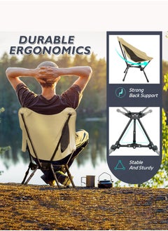 Portable Camping Chair, Ultra-Compact and Lightweight Folding Chair for Camping, Beach, Picnic, Lawn Concerts, Hiking, Backpacking, Adjustable Height (Beige) - pzsku/Z69CE81ADB529752E0FB5Z/45/_/1739424623/3594c379-2339-45da-90a9-7123070a103e