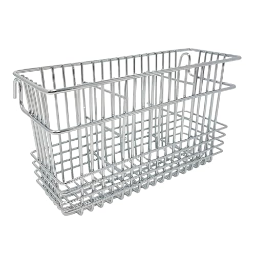 Better Houseware Silverware Utensil Drying Rack Holder Basket for Spoons & Chopsticks Silverware Caddy Silverware Drying Basket Silverware Drainer Basket (3 Compartments, Chrome) - Image 1
