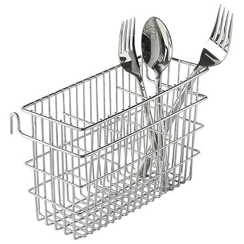 Better Houseware Silverware Utensil Drying Rack Holder Basket for Spoons & Chopsticks Silverware Caddy Silverware Drying Basket Silverware Drainer Basket (3 Compartments, Chrome) - Image 4