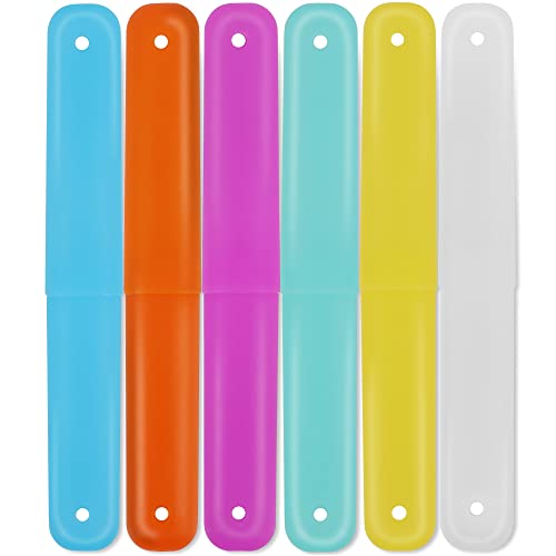 Cllayees Cllayees 6 Pcs Travel Toothbrush Case Holder Breathable Portable Toothbrush Container Multiple Color Clear Toothbrush Holder for Home Trip Camping 