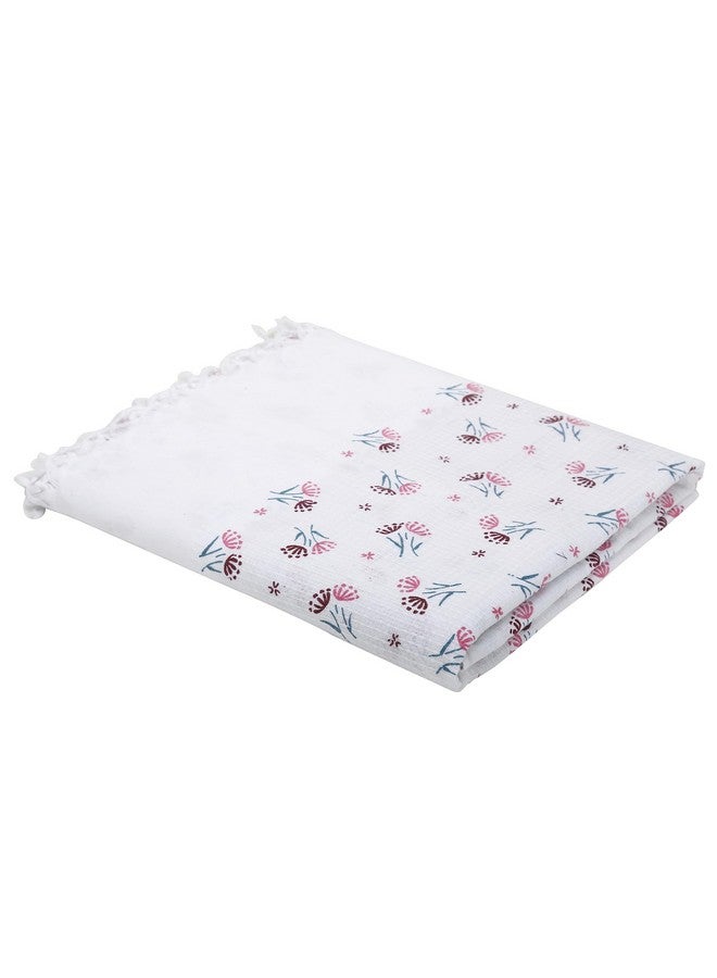 ZAHYA Floral Bath Towel 100% Fine Cotton Large Size (Set of 2) Assorted | Absorbent, Quick Dry, Feather Light, Super Soft | (Fringe Border) - Image 3