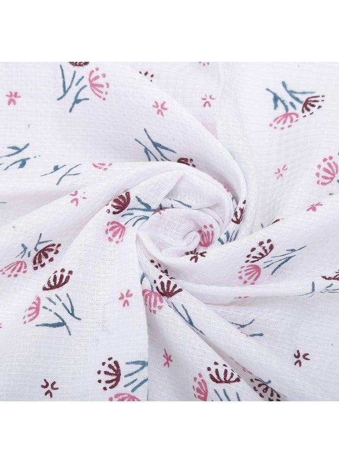 ZAHYA Floral Bath Towel 100% Fine Cotton Large Size (Set of 2) Assorted | Absorbent, Quick Dry, Feather Light, Super Soft | (Fringe Border) - Image 5