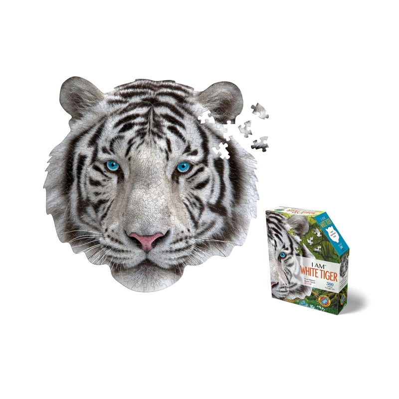 Madd Capp Puzzles I AM White Tiger 300 pieces Animal Shaped Jigsaw Puzzle - Image 3
