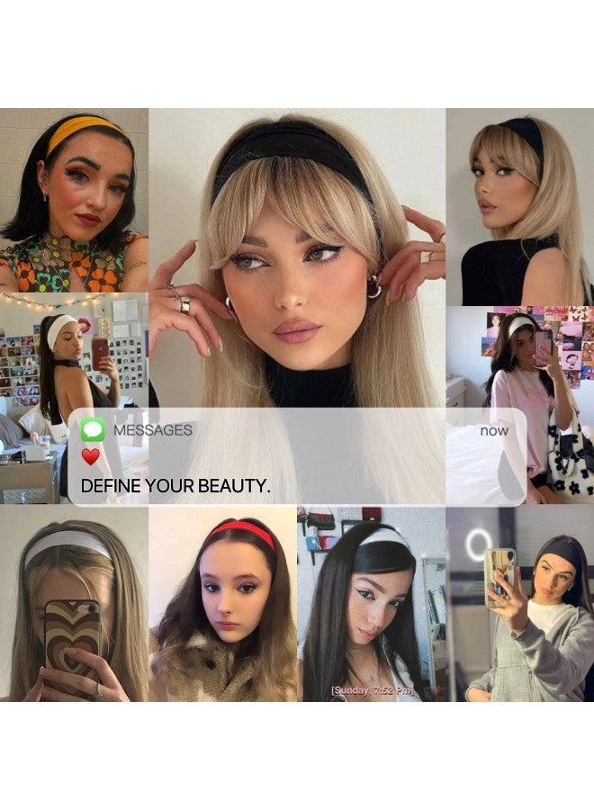TERSE TERSE Cloth Headbands for Women Pink Hair Bands for Women Non Slip Soft Fabric Thin Head Band Elastic Sweat Hairbands Cute Hair Wrap for Girls Fashion Hair Accessories for Women  - Image 2