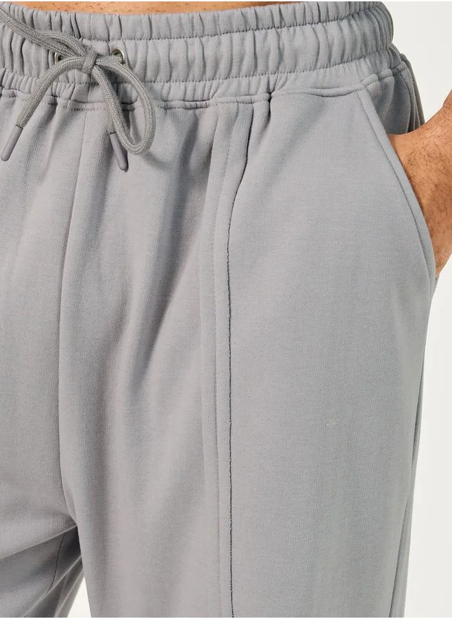 Styli Mid Rise Oversized Joggers with Seam Details