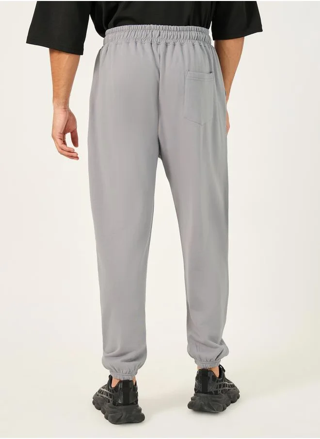 Styli Mid Rise Oversized Joggers with Seam Details