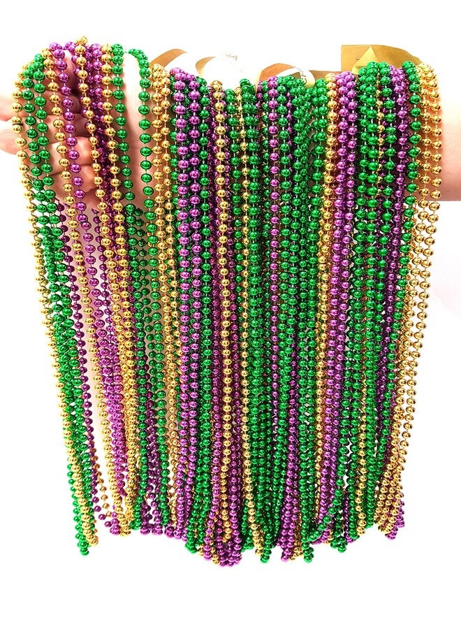 Dondor Metallic Beaded Necklaces, Mardi Gras Necklaces, Festive Necklace Multi Packs (72 Piece Pack) - Image 1