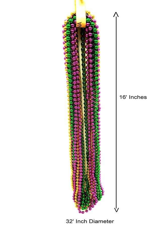 Dondor Metallic Beaded Necklaces, Mardi Gras Necklaces, Festive Necklace Multi Packs (72 Piece Pack) - Image 3