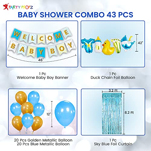 Party Propz Welcome Home Baby Decoration Items Kit - 43pcs, Baby Decoration Items | Name Ceremony Decoration For Boy | New Born Welcome Home Decoration Kit - Image 2