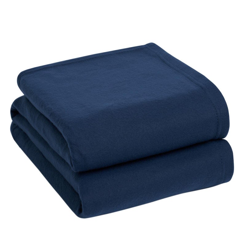 Dreamscene Navy Blue Throw for Sofa Super Soft Warm Cosy Fleece Throw Blanket for Bed Lightweight Fluffy Single Bedspread Polar Fleece Blanket 120 x 150cm