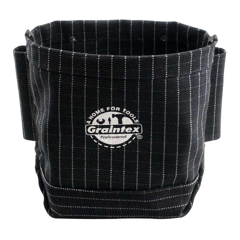 Graintex CB2436 Nut Bolt Bag Heavy Duty Black Color Canvas Tunnel Loop for Belt for Ironworker