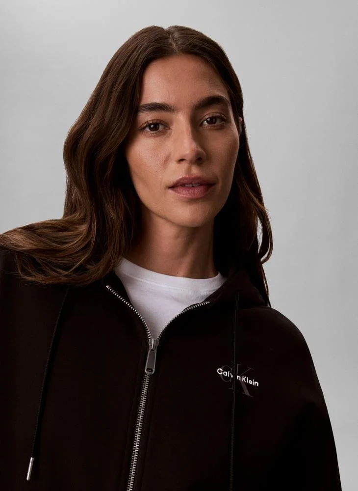 Calvin Klein Jeans  Relaxed Monogram Zip Hoodie for Women | Best Price UAE