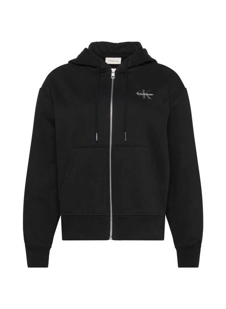 Calvin Klein Jeans  Relaxed Monogram Zip Hoodie for Women | Best Price UAE