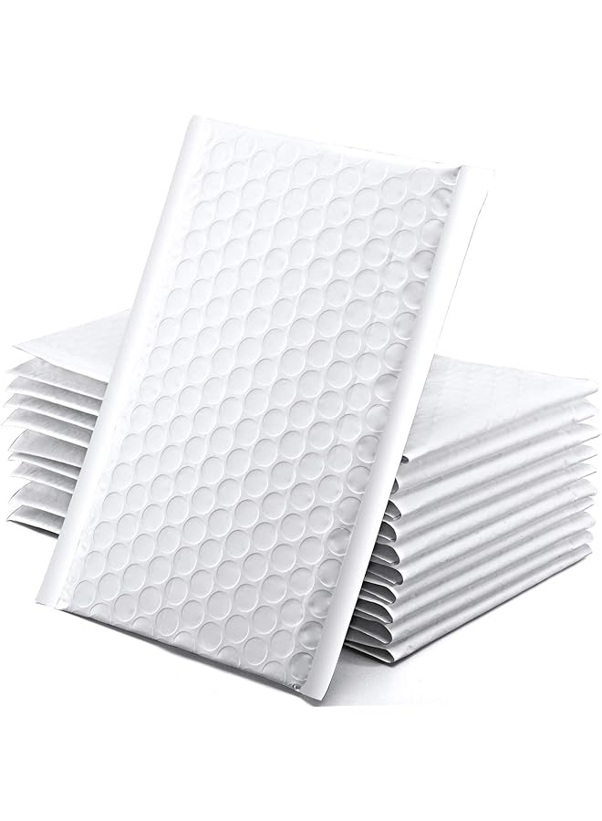 إيروريكس أكياس الفقاعات 50 قطعة ذاتية الغلق من فيلم مبثوق وأكياس فقاعات مضادة للكهرباء الساكنة للتخزين والنقل 15 * 20 + 4 سم أبيض - Image 1