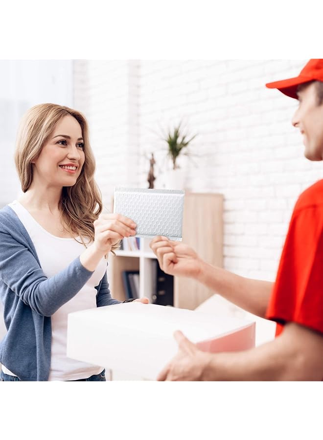 إيروريكس أكياس الفقاعات 50 قطعة ذاتية الغلق من فيلم مبثوق وأكياس فقاعات مضادة للكهرباء الساكنة للتخزين والنقل 15 * 20 + 4 سم أبيض - Image 5