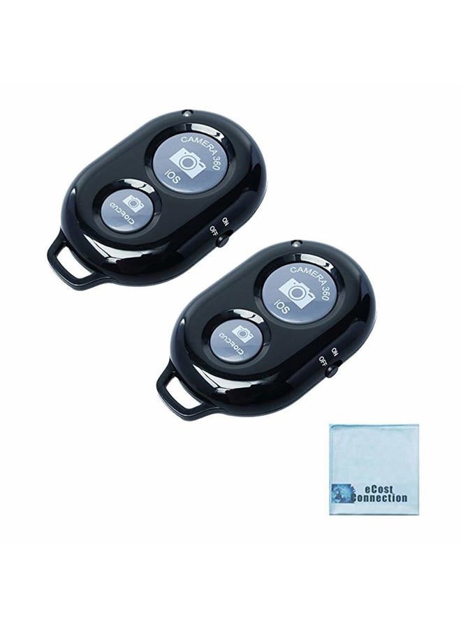 eCostConnection 2 Pack eCost Wireless Remote Control Camera Shutter Button for Smartphones: iPhone and Android Cellphones + eCost Connection Microfiber Cloth - Image 1