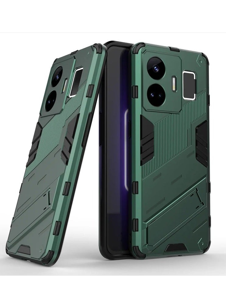 Punk Armor 2 in 1 PC Tpu Shockproof Phone Case with Invisible Holder For Realme Gt Neo 5 (Green) - Image 1