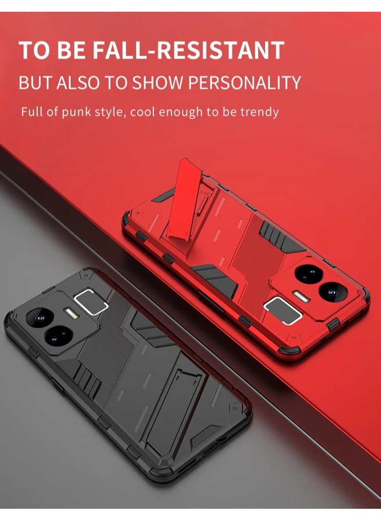 Punk Armor 2 in 1 PC Tpu Shockproof Phone Case with Invisible Holder For Realme Gt Neo 5 (Green) - Image 5