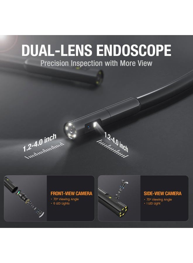 Teslong Dual Lens Endoscope Camera, 1080P Camera Borescope Inspection With 4.5" Ips Monitor-16Ft Waterproof Snake Camera-Led Ring Light-32Gb Microsd Card-Chargeable Battery -Carrying Case - Image 3
