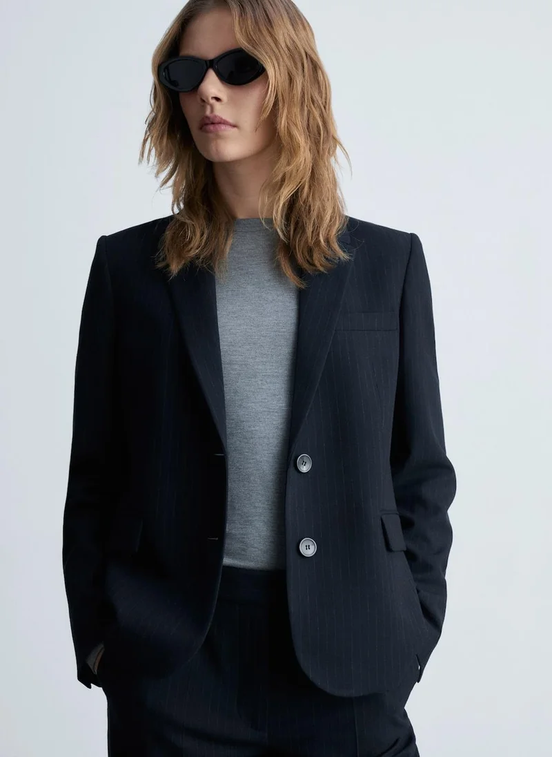 MANGO Pinstripe Suit Blazer