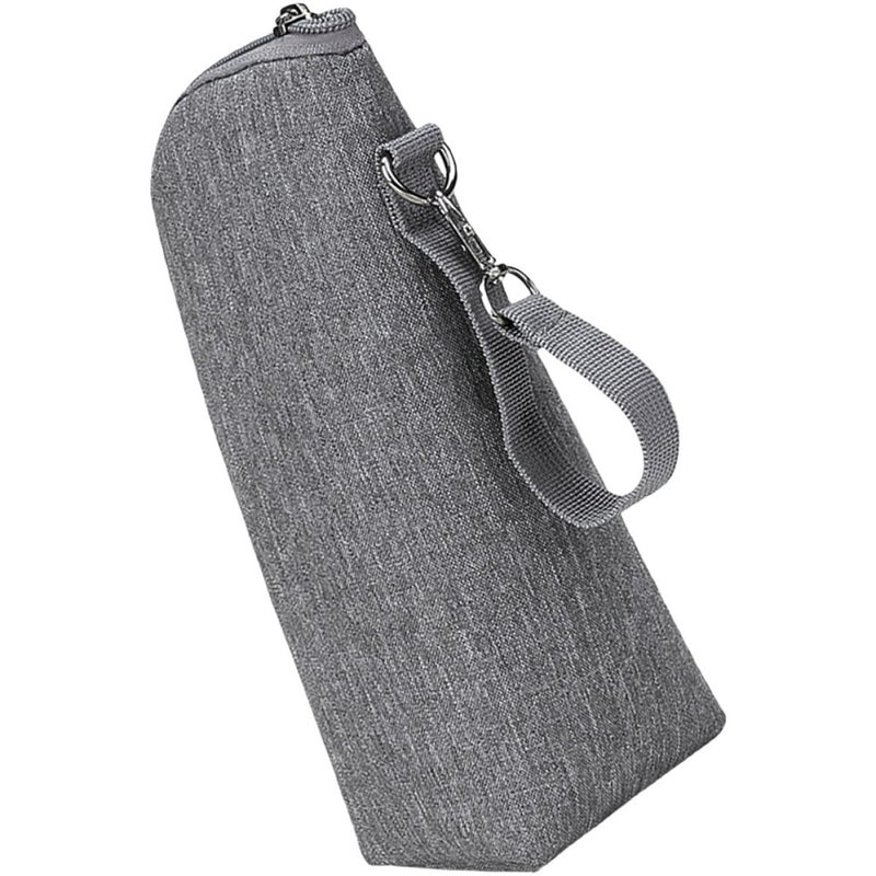Insulated Baby Bottle Bag Portable Thermal Pouch with Handle Gray for Travel Outdoor Nursing - Image 2