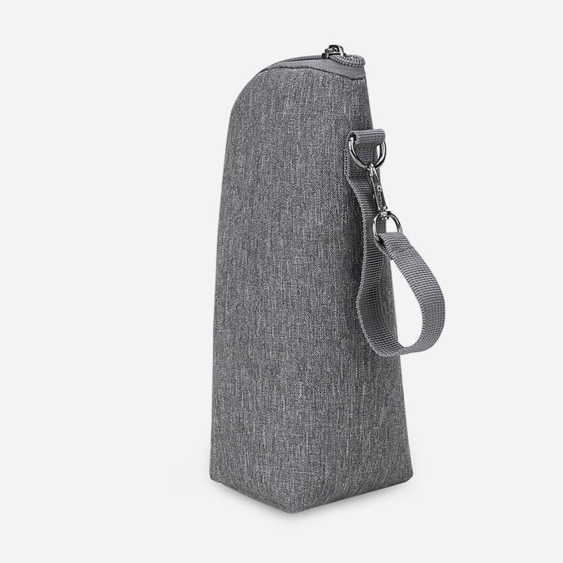 Insulated Baby Bottle Bag Portable Thermal Pouch with Handle Gray for Travel Outdoor Nursing - Image 4