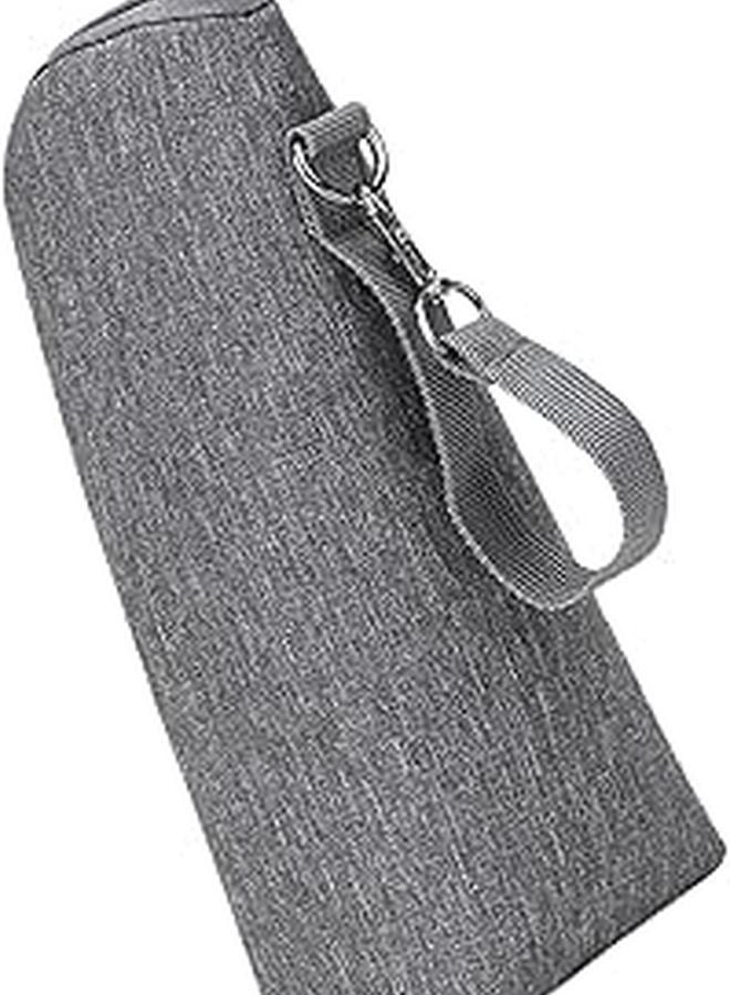 Insulated Baby Bottle Bag Portable Thermal Pouch with Handle Gray for Travel Outdoor Nursing - Image 1