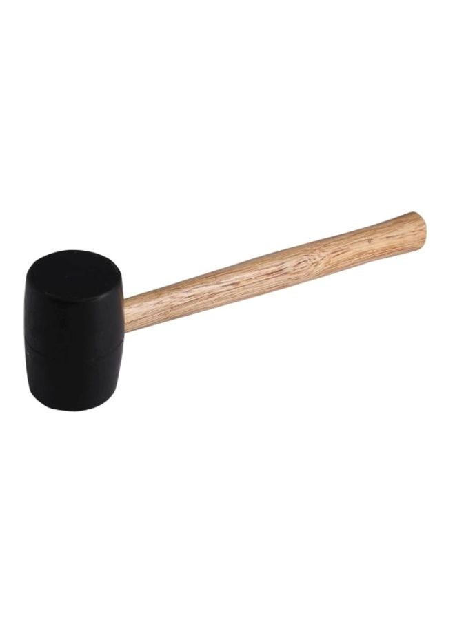 GEEPAS Rubber Mallet with Wooden Handle 24Oz- Hardwood Shaft Rubber Mallet Double-Face Hammer with Soft/Hard Tips | Ideal for woodworking, cabinet and furniture making, auto body and metal fabrication Brown/Black - Image 2