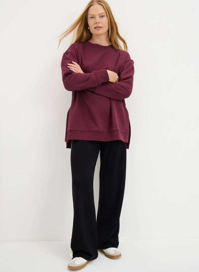 ماتلان Burgundy Longline Sweatshirt