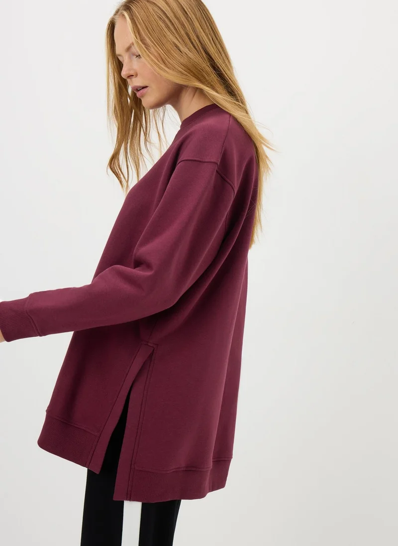 ماتلان Burgundy Longline Sweatshirt