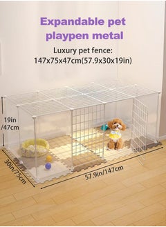 URbazaar DIY Pet Fence, Animal Cage Portable Pet Panel, Rabbit, Dog Cage, Cat Cage Fence Tent for Indoor and Outdoor (Large White)  - Image 4