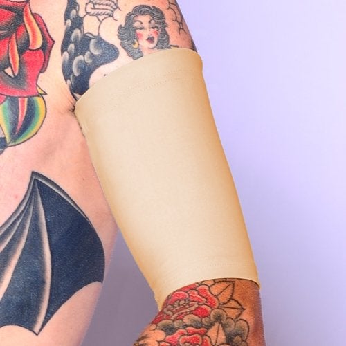 Tat2X Ink Armor Premium Half Arm Tattoo Cover Up Sleeve - No Slip Gripper - U.S. Made - Light - 3X (single half arm sleeve) - Image 2