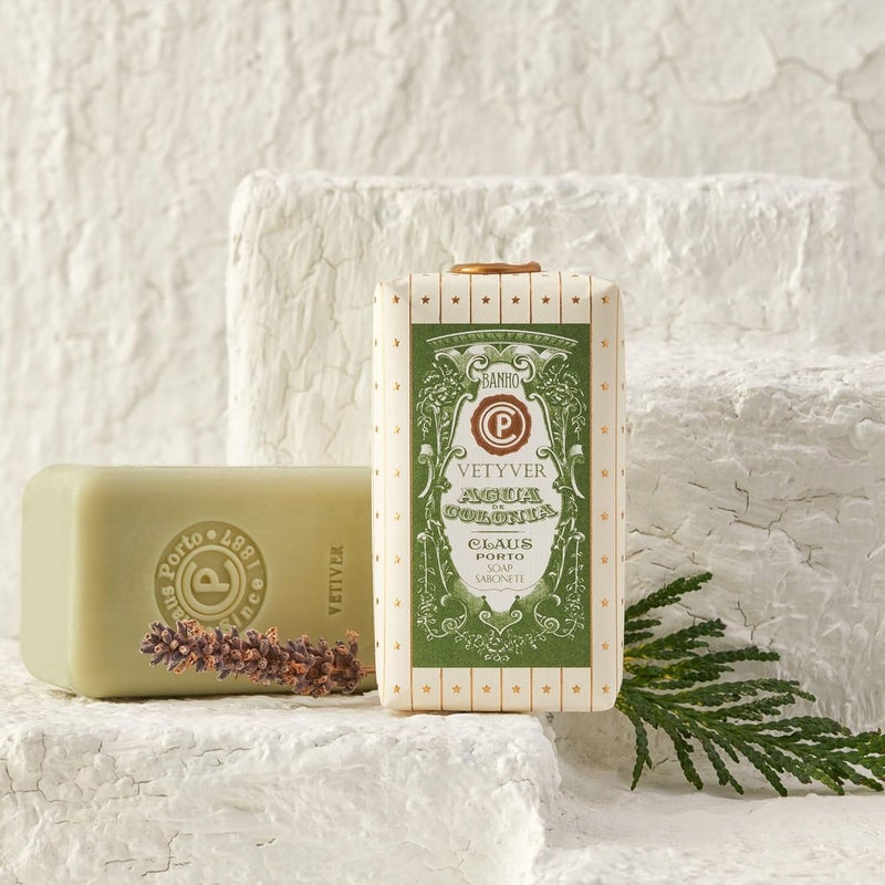 Claus Porto Agua Colonia Vetyver Body Soap for Men Women Soothing Cleansing Nourishing Handcrafted Aromatic Fresh Romantic 150g 53 oz - Image 4