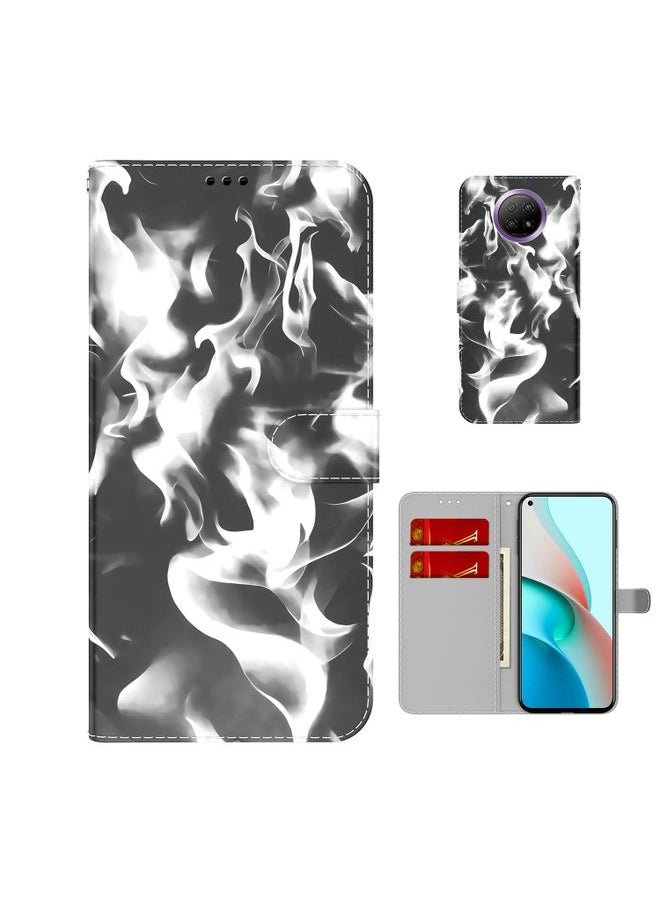 HuHa - Case Cover For Xiaomi Redmi Note 9T / Note 9 5G  CN Version Cloud Fog Pattern Horizontal Flip Leather Case with Holder & Card Slot & Wallet Black - Image 1