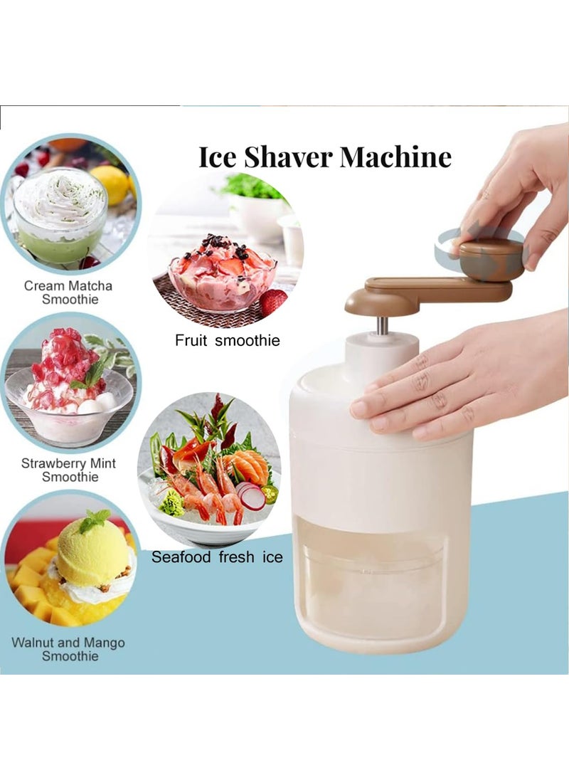 AngelReally Ice Crusher Machine for HomeManual Ice Shaver Crushed Ice Maker Shaved Ice Machine with Ice Cube Trays for Party Bars Restaurants White  - Image 5
