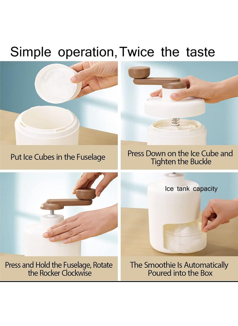AngelReally Ice Crusher Machine for HomeManual Ice Shaver Crushed Ice Maker Shaved Ice Machine with Ice Cube Trays for Party Bars Restaurants White  - Image 3