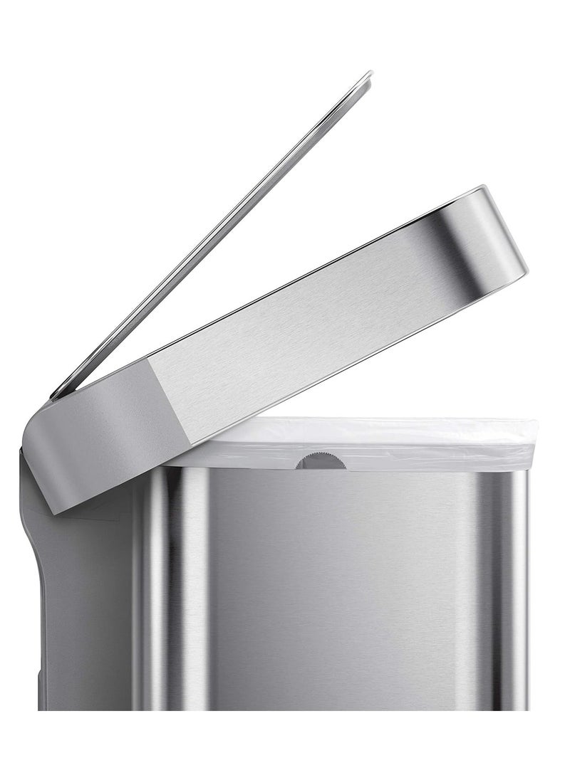 simplehuman Brushed Steel Rectangular Pedal Bin with Liner Pocket, 45 L  - Image 4