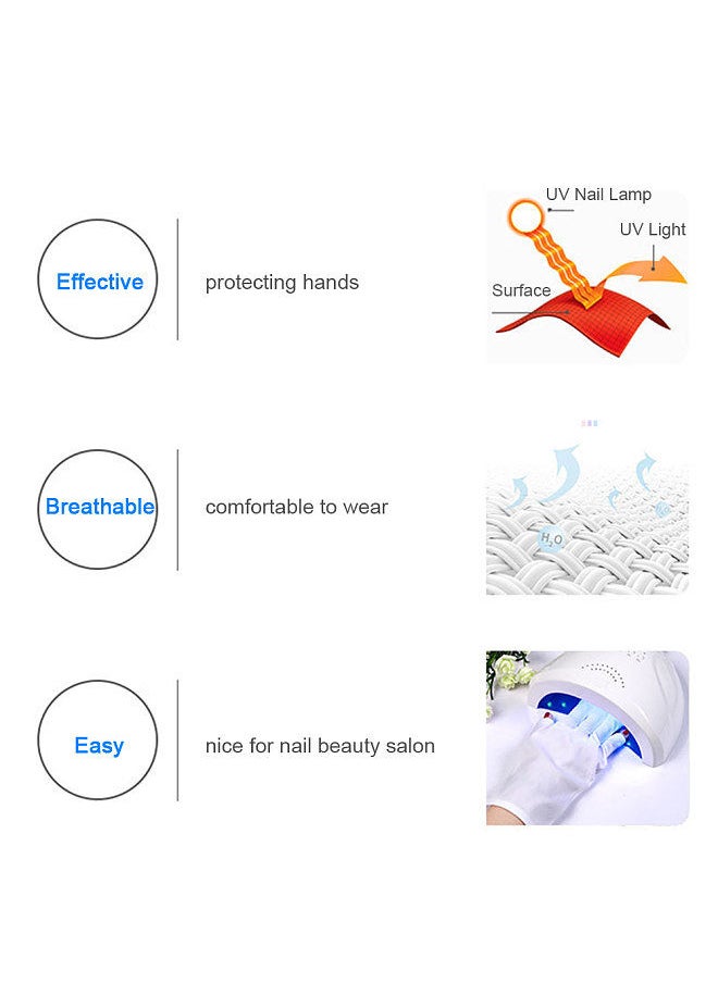 Generic 1 Pair UV Protection Gloves Fingerless Anti UV Glove Protect Hands from UV with LED UV Gel Nail Polish Drying Lamp Manicure Nail Tool  - Image 5